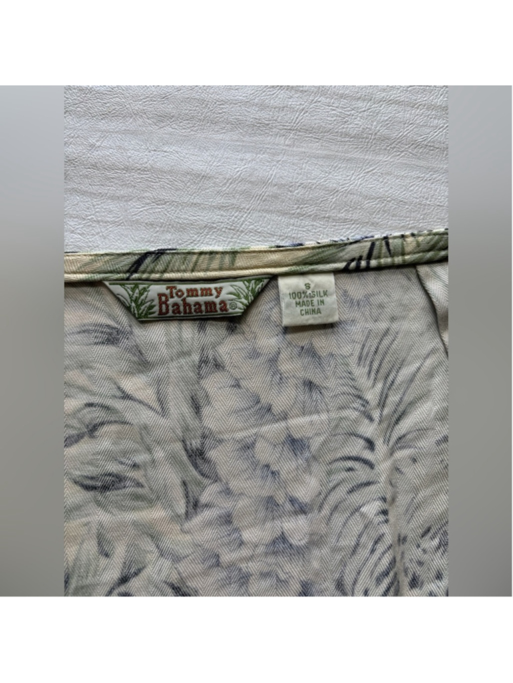Hawaiian Silk Wrap Skirt Tommy Bahama Palm Floral Mini - green pink -small - Picture 3 of 12